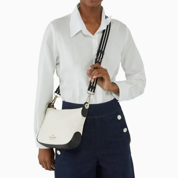 Kate Spade Rosie Small Crossbody Pebbled Leather - White Black Multi Purse - Picture 1 of 4